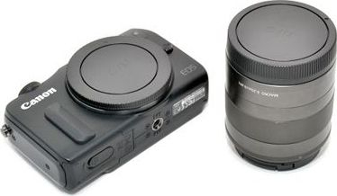 Set kapakësh JJC Body Cap edhe Lens Cap për Canon EOS M M2, bajonetë M, plastikë, i zi