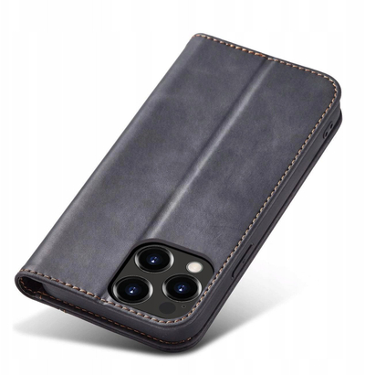 Këllëf me kapak Hurtel Magnetic Fancy për iPhone 14 Pro, me portofol, me qëndrim, i zi
