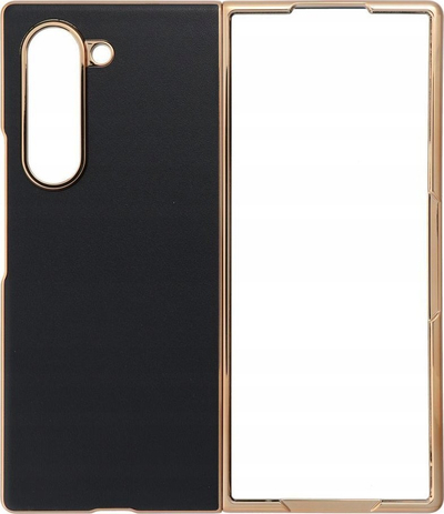 Këllëf telefoni VOUGE për Samsung Galaxy Z Fold 6 5G, në dy pjesë, me kornizë metalike, i zi