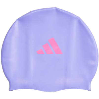 Kapelë noti Adidas 3 Stripes Swim Jr IM1045, silikon, për fëmijë, vjollcë