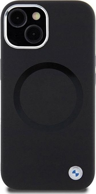 Mbrojtëse telefoni BMW Signature Liquid Silicone MagSafe për iPhone 15 Plus, silikon i lëngshëm, me MagSafe, e zezë
