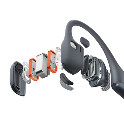 Kufje Bluetooth Shokz OpenRun Pro 2, 12 orë bateri, IP55, ngjyrë gri