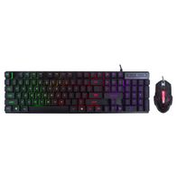 Set gaming tastierë dhe maus Spacer SP-GK-01, me kabllo USB, ndriçim RGB, i zi