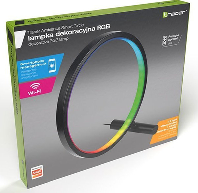 Lampë dekorative Tracer Ambience Smart Circle, RGB, Smart WiFi, e zezë