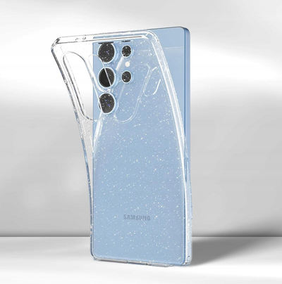 Mbështjellës telefoni Spigen Liquid Crystal Glitter për Galaxy S25 Ultra, anti-ndryshkje, mbrojtje ushtarake, transparent me shkëlqim