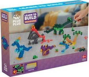 Lojë ndërtimi Plus Plus Learn to Build Dinosaurs, 500 copa, shumëngjyrëshe