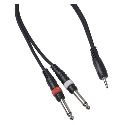 Kabllo audio CABLE4ME DJMJ3, 3.5 mm stereo në 2x 6.3 mm mono, 3 m, e zezë