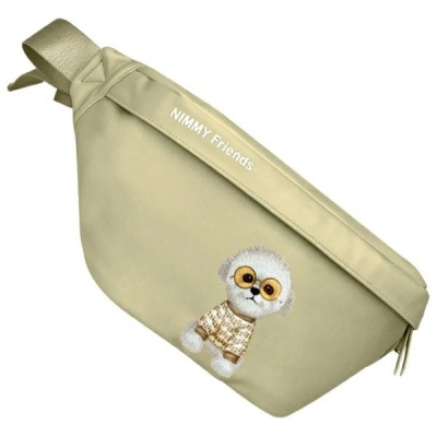 Çantë krahu Nimmy N YJ XB 02, crossbody, me qen me syze, ngjyrë bezhë