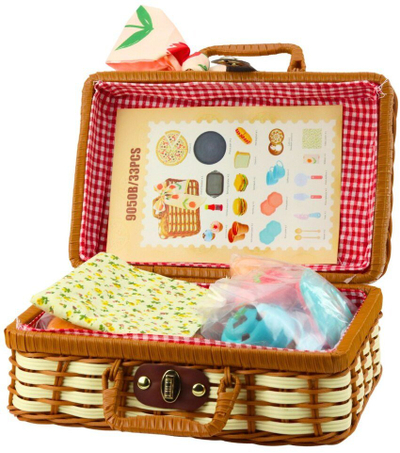 Set pikniku LEAN Toys me shportë thurje, 33 pjesë, shumëngjyrësh