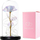 Suvenir Eternal Rose AG776C, trëndafil dekorativ në kupolë qelqi, LED RGB, shumëngjyrësh