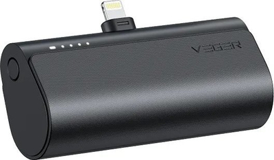 Power bank Veger PlugON L, 5000mAh, 20W, për iPhone, i zi