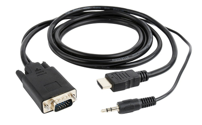 Kabllo Gembird HDMI në VGA me audio, 1.8m, Full HD, i zi