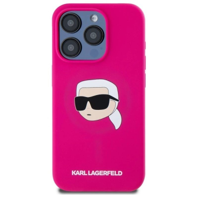 Kapak telefoni Karl Lagerfeld Karl Head, MagSafe, për iPhone 15 Pro Max, fuchsia
