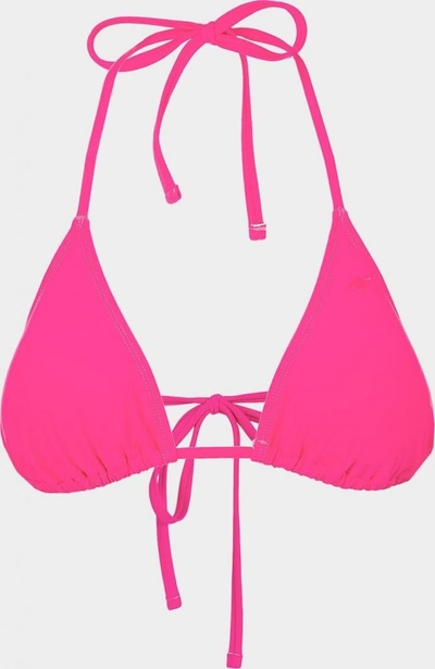 Rekë bikini 4F, trekëndësh, me mbushje të lehtë, rozë neon