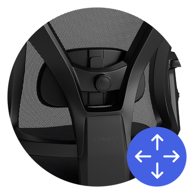 Karrige zyre SENSE7 Tone, ergonomike, shpinore rrjetë, e zezë