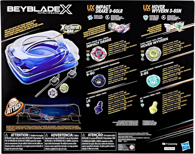 Set loje Beyblade X Drop Attack Arena, me 2 topa, shumëngjyrësh