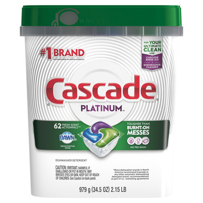 Tableta për enëlarëse Cascade Platinum ActionPacs, 62 copë, aromë e freskët