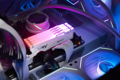 RAM меморија Kingston Fury Beast RGB DDR5, 128GB, 5200MHz, бела