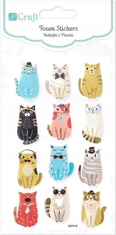 Stickerë shkumë “Cats”, 12 copë, dekorativë, shumëngjyrësh