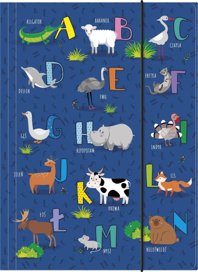 Folder me gomë elastike Derform Alphabet, A4, shumëngjyrësh