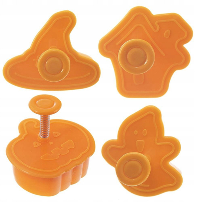 Set forma pjekjeje Halloween me stampë modeli, 4 forma, plastikë, shumëngjyrësh
