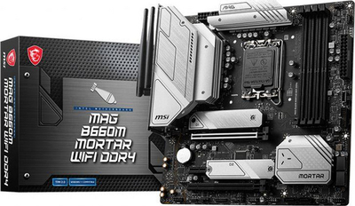 Pllakë amë MSI MAG B660M MORTAR WIFI, Intel B660, Socket 1700, DDR4, e zezë