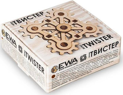 Lodër 3D druri antistres EWA Eco-Wood-Art Mini Fidget Twister, model montues, për fëmijë dhe të rritur