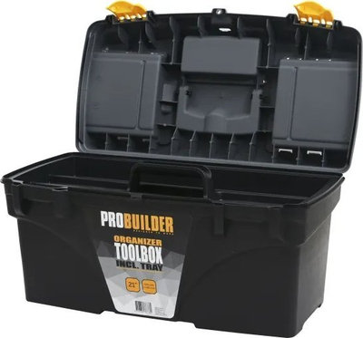 Kuti veglash PROBUILDER Organizer, 21", me tabaka të lëvizshme, e zezë