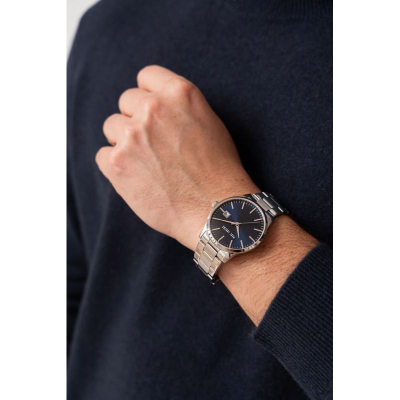 Orë dore Paul Lorens PL14573B-6C1, kronograf, çelik inox, blu e errët