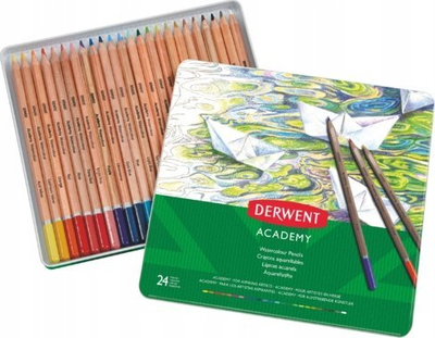 Lapsa akuarele Derwent Watercolour, set me 24 copë, shumëngjyrëshe