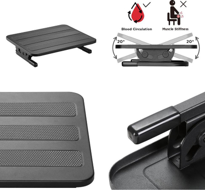 Mbajtëse këmbësh Maclean MC-831, ergonomike, lartësi e rregullueshme, e zezë