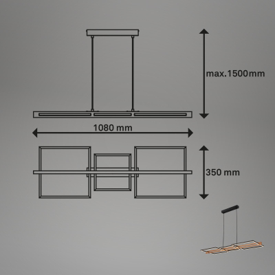 Ndriçues Briloner LED 38 W, 4900 lm, 3000 K, 108×35×150 cm, i zi