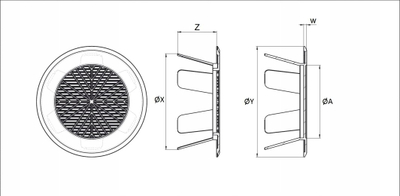 Grilë ventilimi Awenta TOK1, PVC, Ø80 mm, e bardhë