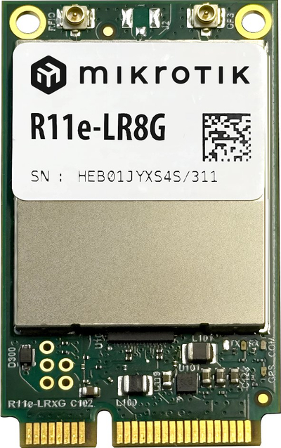 Kartë rrjeti MikroTik R11e LR8G, mini PCIe, LoRa, jeshile