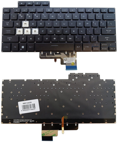Tastierë laptopi ASUS TUF Dash FX516, layout US, me ndriçim, e zezë