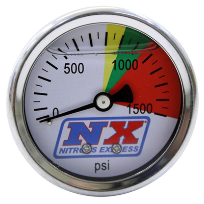 Matës presioni Nitrous Express Nitrous Pressure Gauge 0-1500 PSI, 52mm, portë 1/8" NPT, fytyrë e bardhë