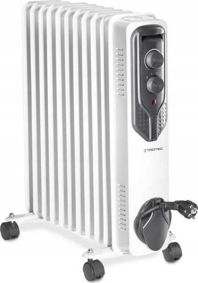 Radiator me vaj Trotec TRH 21 E, termostat i rregullueshëm, me rrota, i bardhë