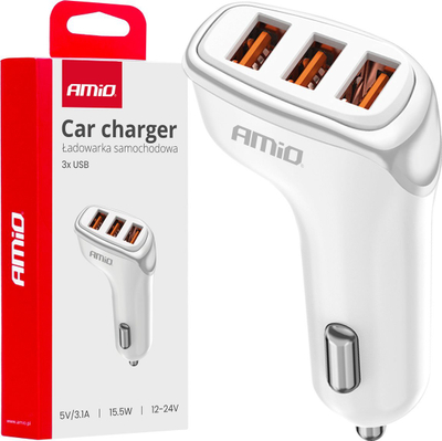 Karikues makine AMiO 03885, 3x USB, 5V 3.1A, i zi