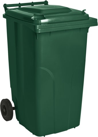 Kontejner mbeturinash plastik 120L, me rrota, i gjelbër