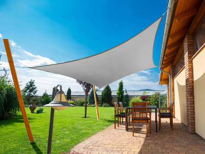Çadër dielli HOBBYGARDEN Sun Shade Sail Square, 6x6 m, mban shiun, gri hiri