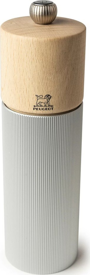Mелница за пипер Peugeot Line, 18 cm, природно дрво и алуминиум, сива