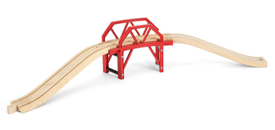Ura e lakuar lodër BRIO Curved Bridge 33699, 4 pjesë, dru, shumëngjyrëshe