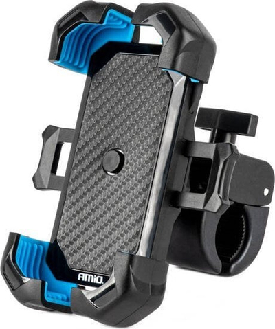 Mbajtëse telefoni për biçikletë Amio, universale, rrotullim 360°, e zezë