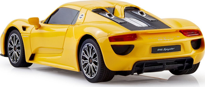 Makinë lodër me telekomandë Rastar Porsche 918 Spyder, shkallë 1:24, R/C, e verdhë