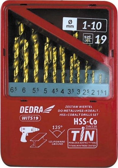 Set stërvitash metalike Dedra WITS19, 19 copë, kobalt, me kuti