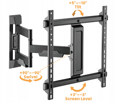 Mbajtëse muri për TV Brateck LPA76-443, 32-70\", 40kg, e zezë