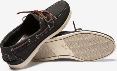 Këpucë varke TBS Phenis, lëkurë, navy blue me të bardhë