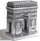Puzzle 3D metalik Piececool Arc de Triomphe, model arkitekture, argjendtë