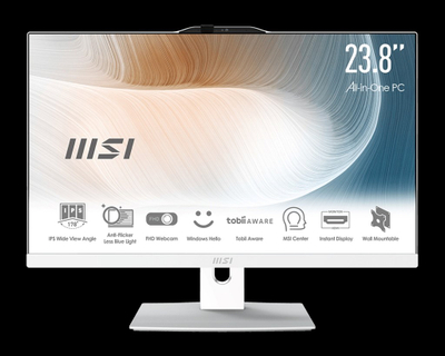 Компјутер All in One MSI Modern AM242P 12M-2005EU, 24", Intel Core i5-1235U, 16GB RAM, бел