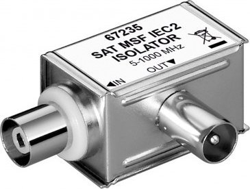Filtër rryme koaksial Wentronic Goobay 67235, izolim galvanik, këndor, argjendi